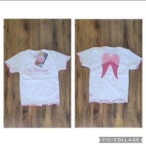 NWT Ruffle Butts Baby 18-24M So Blessed Angel Wings Tee